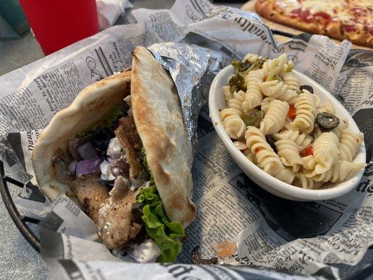 Lamb Gyro  and pasta salad