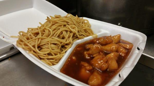 Orange chicken with lomein