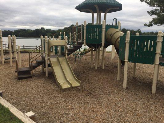 Cool playground near the lake.