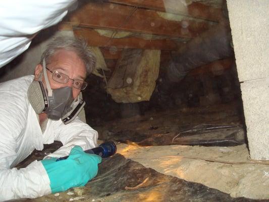 Company owner, Gerry Weitz, has known the hard work, crawling through attics while inspecting and remediating rat damage.