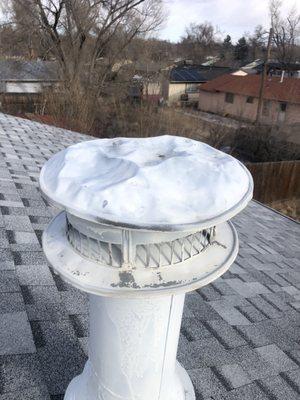 Vent cap damaged