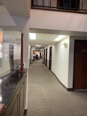 Interior - Hallway down to examination rooms