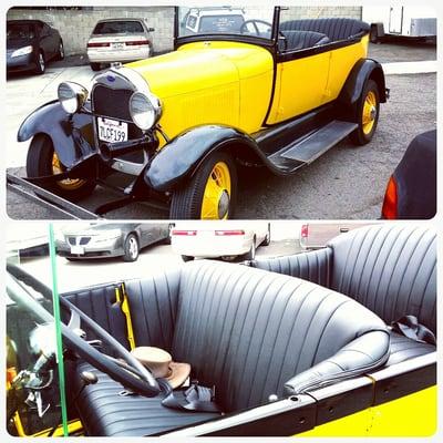 1933 Ford Model A leather seat upholstery