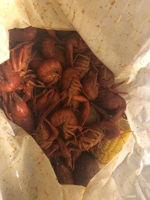 Boiled crawfish.