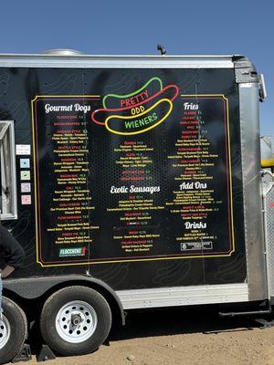 Menu from side of truck.