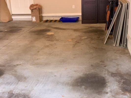 Stains on the garage floor