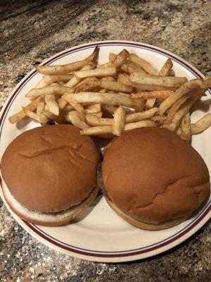 Delicious $5.00 Thursday special, 2 burgers and an order of fries. Really very good!