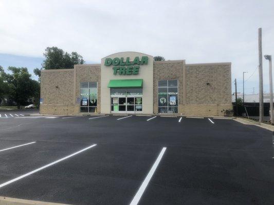 Dollar Tree 7th street Joplin, MO. Hot rubber cracks, seal coat lot, and re-stripe. Contact us for a free estimate today