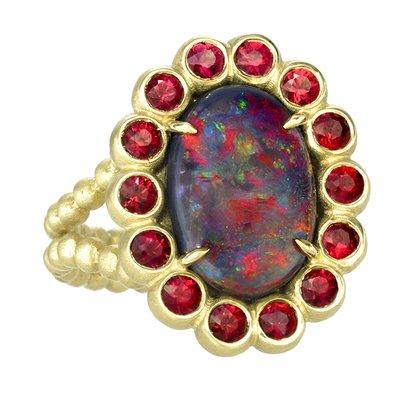 Australian Black Opal Ring