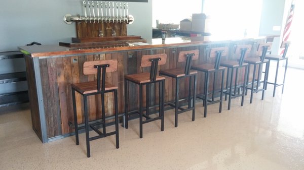 Local brewery bar and stools