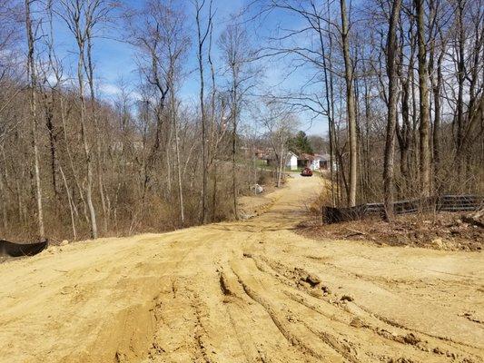 Grading for new driveway installation