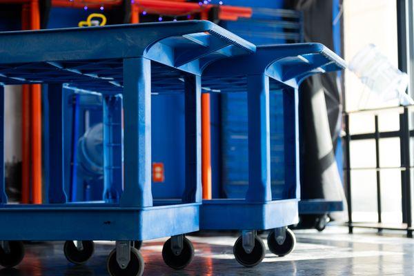 Carts to assist in loading / unloading bottles