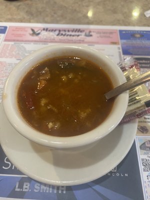 Beef barley soup - delicious!