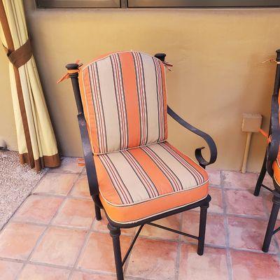 Outdoor seat cushion and back