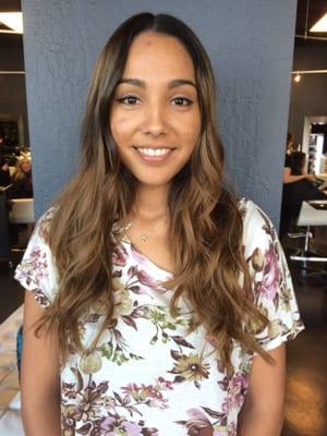 caramel ombre balayage