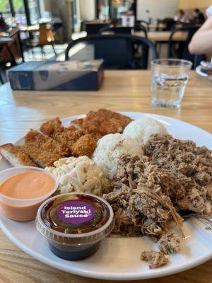 katsu and kalua pork plate