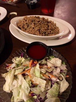 Sides: salad and wild rice