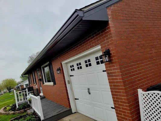 Black Mastic Gutter, trim wrap and soffit.