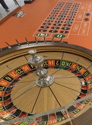 Learn how to spin the Roulette wheel properly on our Regulation-sized Table and Wheel!  Accept no substitutes!