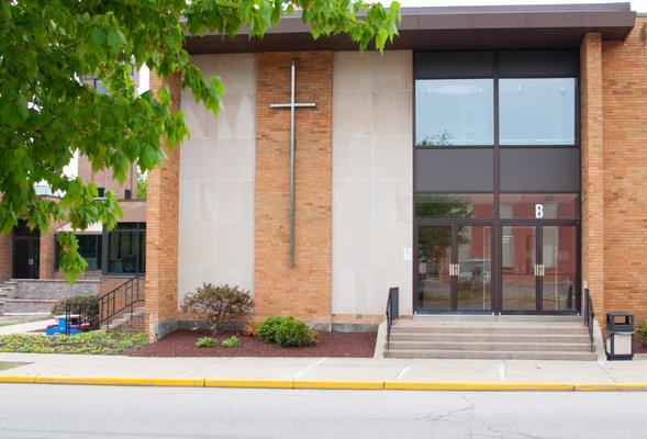 Wesley Hall of Valpo FUMC located off of Chicago Street. location of Our Littlest Angels Preschool.