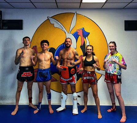 Coach Mike and his fighters before heading to fight on the most prestigious Muay Thai promotion in New York!