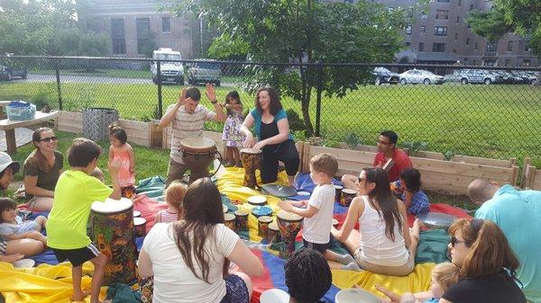 LMA drum circle at the Larchmont Library