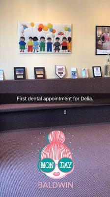 Daughters first dental appointment.