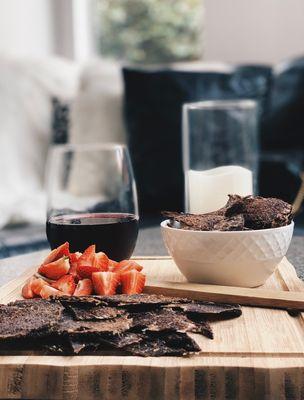 Salt & Pepper Jerky + Wine 
 (wine night)