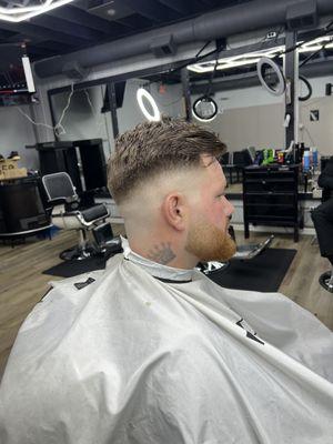 High drop fade with clean beard work