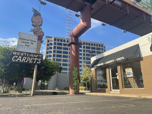 Racist mascot outside the building that the staff proudly calls "Mohawk Tommy" and refuse to take down after a request from actual Mohawks.