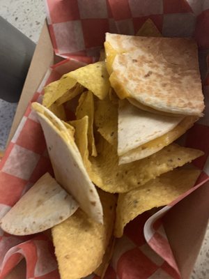 Kids quesadillas and chips