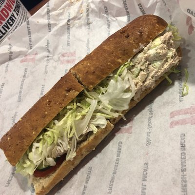 Totally tuna on wheat sub roll