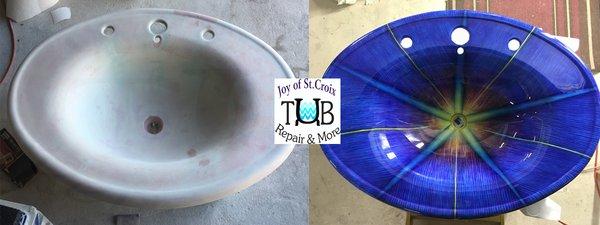 Artistic restoration by Jaymz Onion for Joy of St Croix - Tub Repair & More https://www.joyofstcroix.com