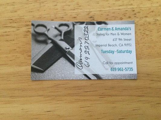 Carmen from Carmens Beauty Salon has moved here is her new address this is a big salon with good parking