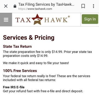 TaxHawk: Pricing (04.2019)