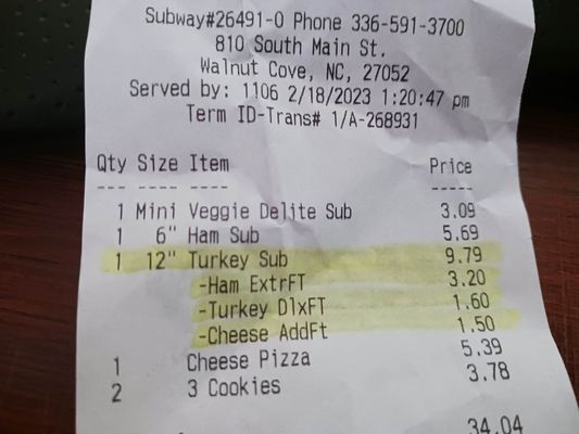 Price gouging subway