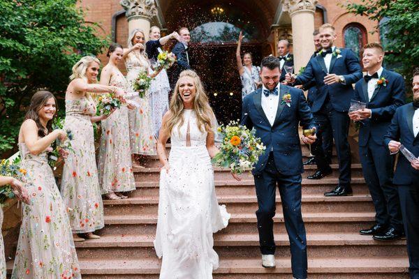 Bride and groom, grand exit.