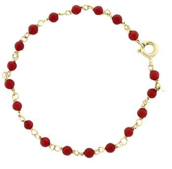 Baby Bracelet in Red Coral (genuine) and 14Kt gold