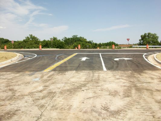 New asphalt at highway entrance