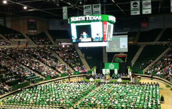 A UNT commencement ceremony at The Super Pit. May 13, 2017.