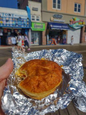 This was my bacon pretzel breakfast sandwich. It was okay at best. It was nothing like what they had pictured on their sales boards.