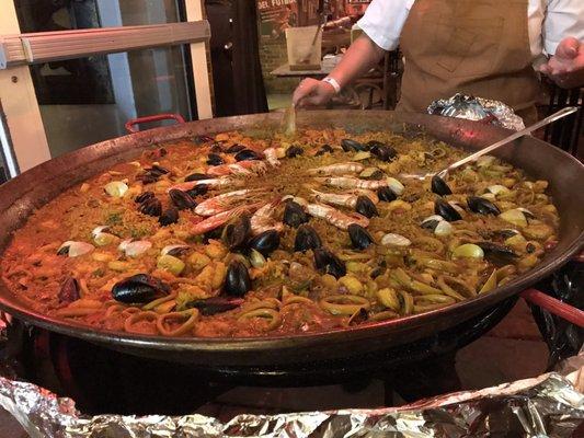 Gynormous bowl of paella