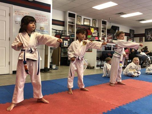 Ages 5-6 Little Ninjas learning to PUNCH