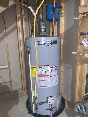 75 gallon water heater installed as promised.