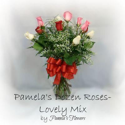 One Dozen Long-Stemmed Roses Arranged in a Vase by Pamela's Flowers. Order this arrangement anytime at www.pamelasflowers.com