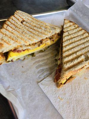 Spicy HOB breakfast sandwhich on sourdough