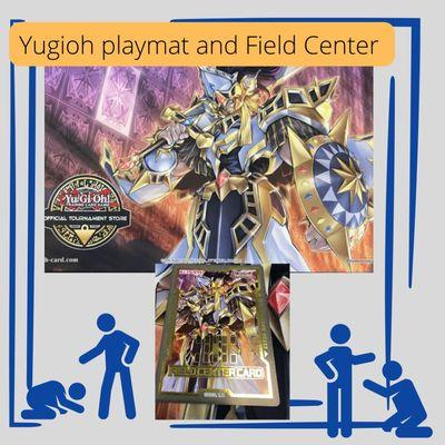 We're not worthy!  Yugioh playmat and Field Center for next month's Yugioh Tournament;  date TBD 630pm.