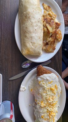 Chicken wrap? With fried chicken nuggets inside and a chimichanga with gravy. Maybe that's your thing.