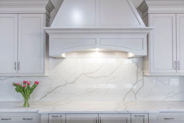 Quartz backsplash