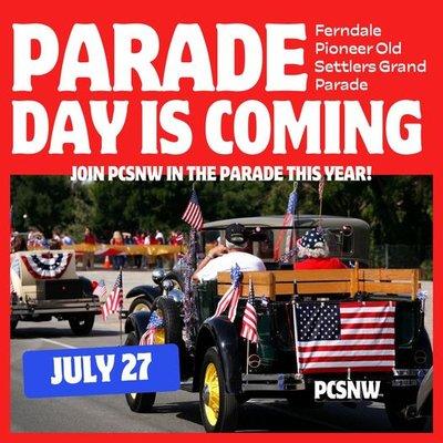 Join us a the Ferndale Pioneer Old Settlers Grand Parade